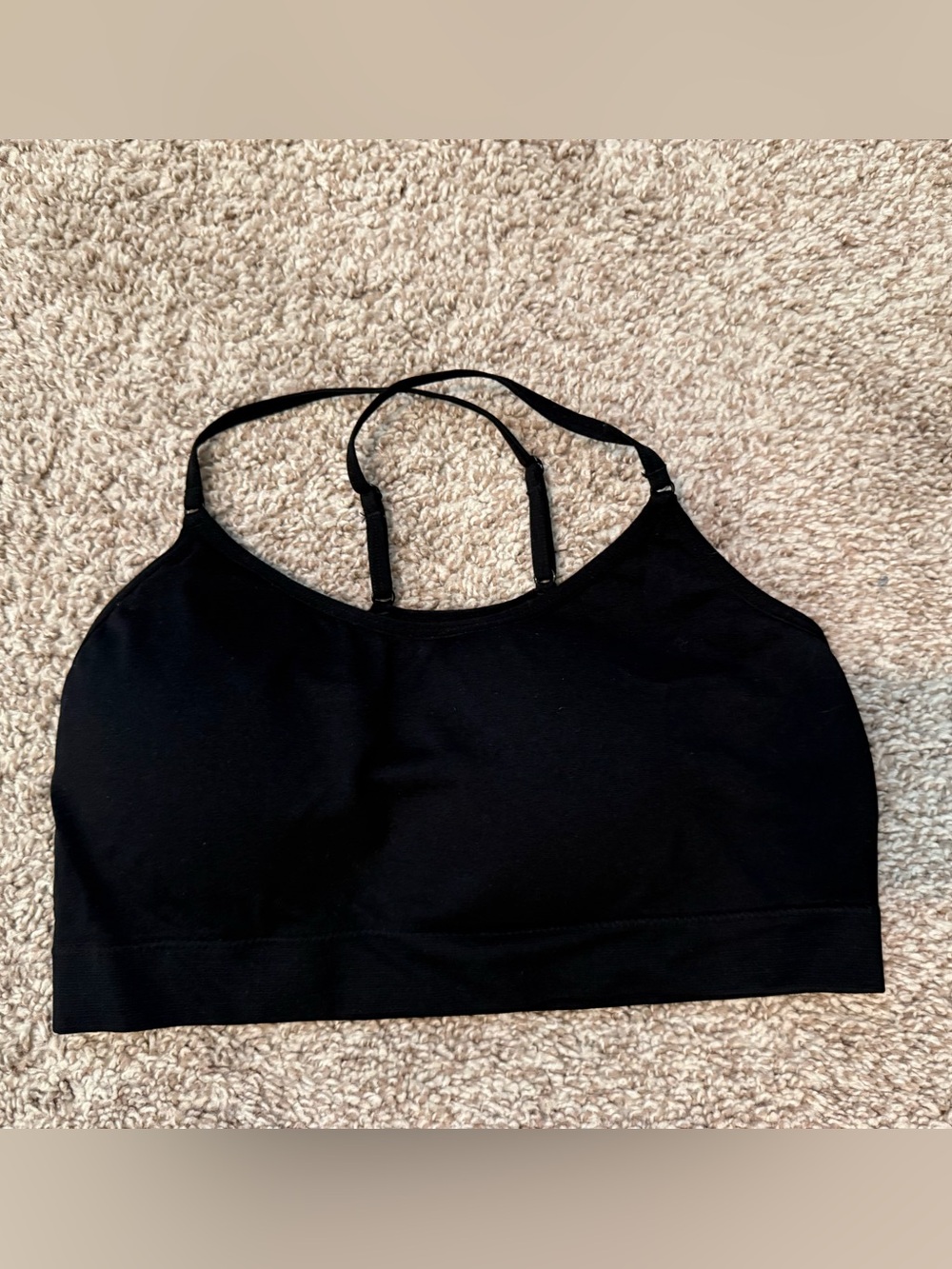 Zenana Outfitters Black Seamless Strappy Sports Bralette